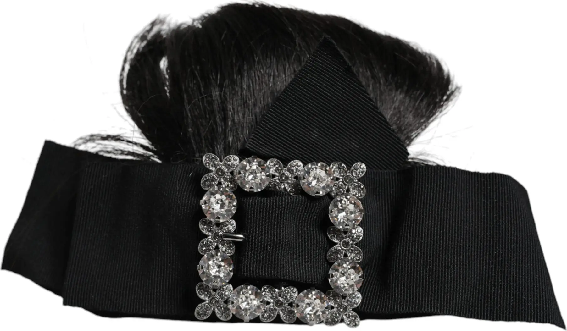 Dolce & Gabbana soch uchun bezakli bosh kiyimi, qora soch uchun, parokital kristalli diadem bosh kiyimi