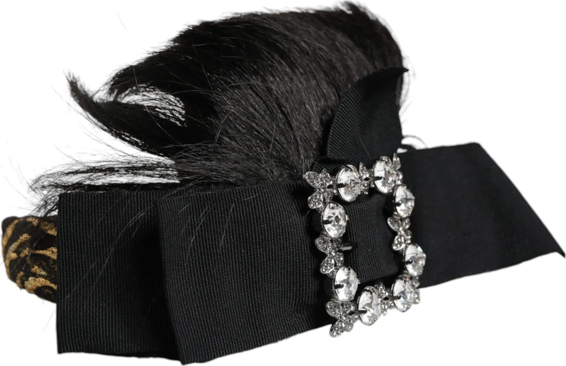 Dolce & Gabbana soch uchun bezakli bosh kiyimi, qora soch uchun, parokital kristalli diadem bosh kiyimi