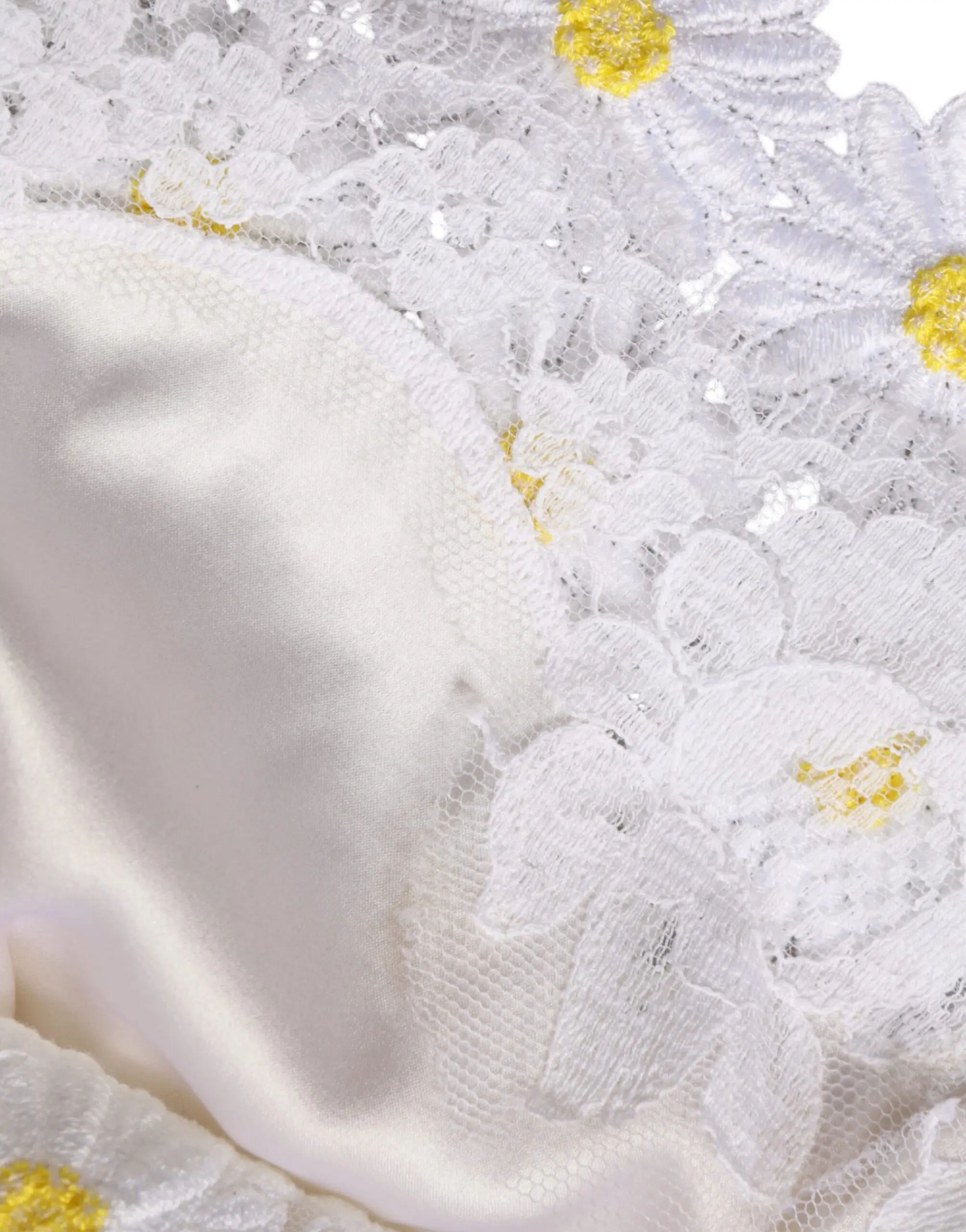 White Daisy Macrame Lace Sheath Midi Dress Dolce & Gabbana