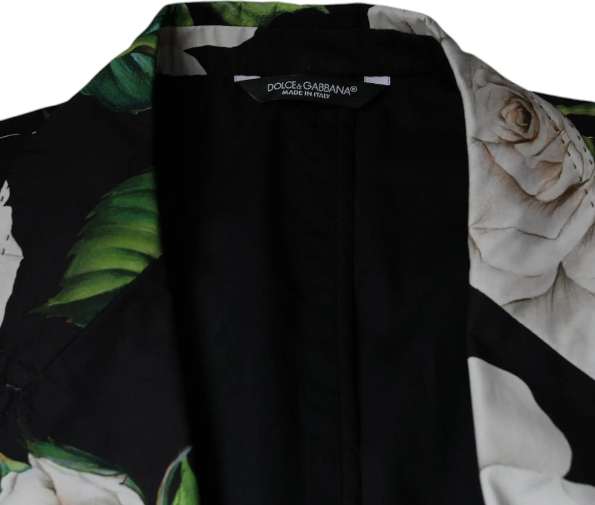 Suit Dolce & Gabbana Black Rose Cotton Men Formal 2 Piece