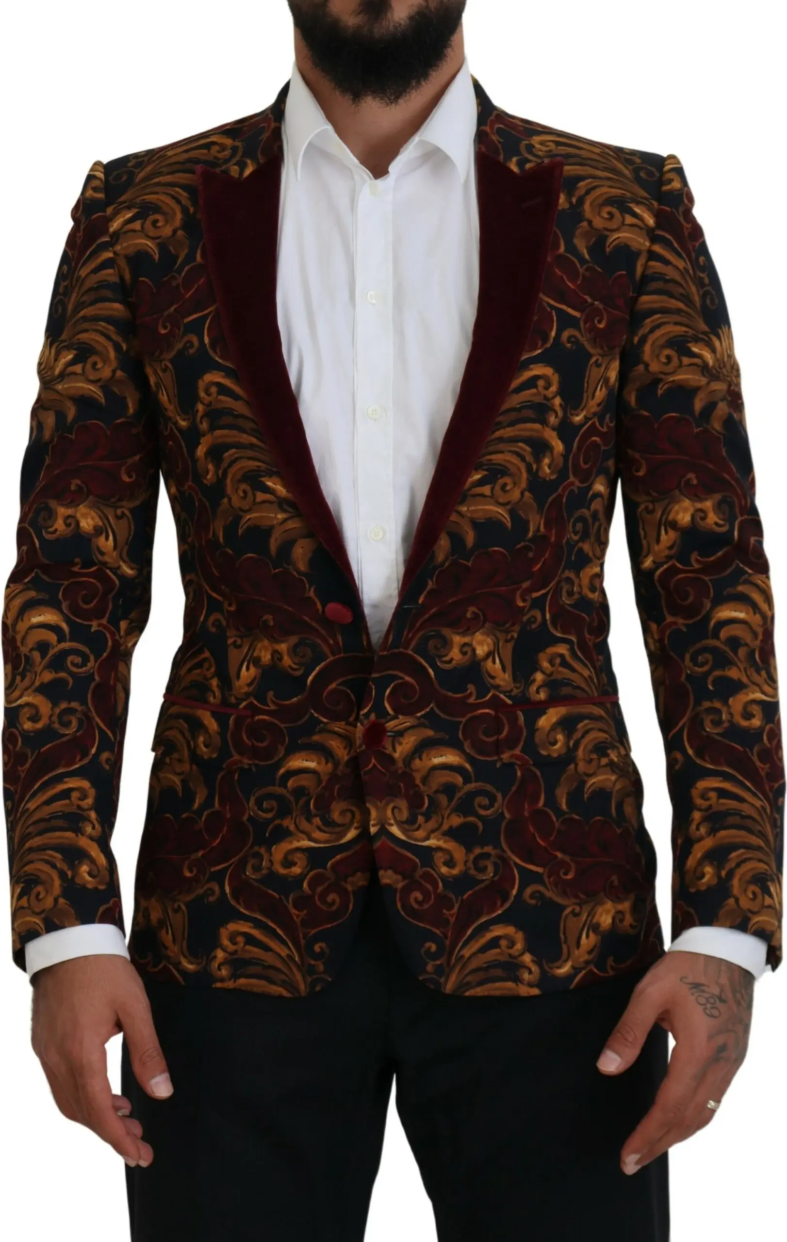 Multicolor Floral Single Breasted Martini Blazer Dolce & Gabbana