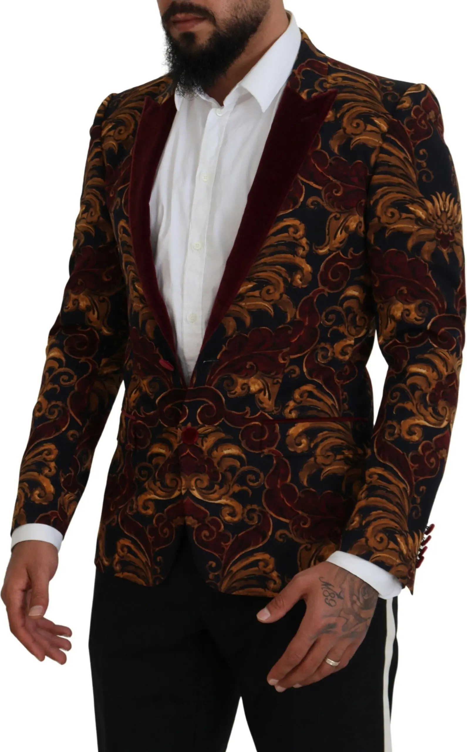 Multicolor Floral Single Breasted Martini Blazer Dolce & Gabbana