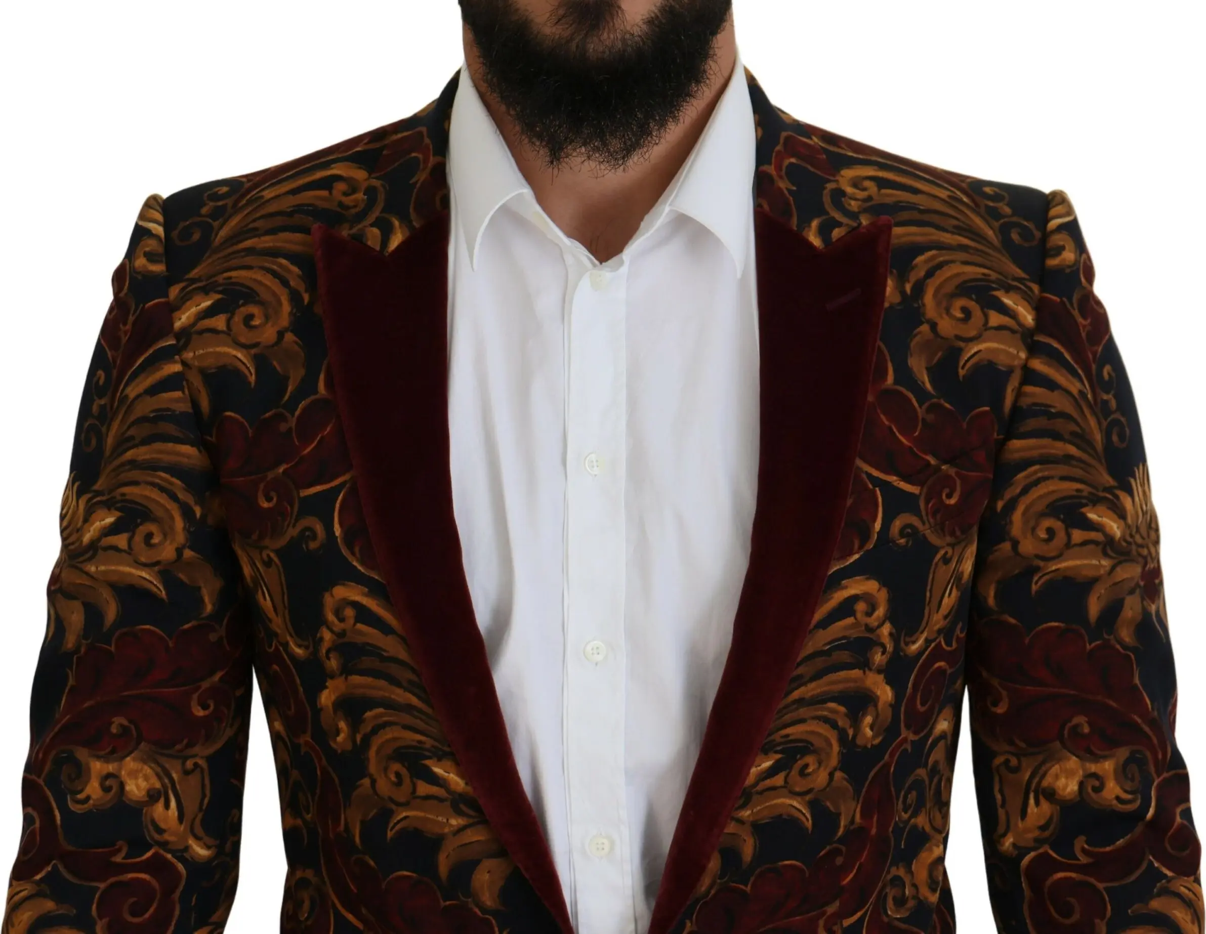 Multicolor Floral Single Breasted Martini Blazer Dolce & Gabbana