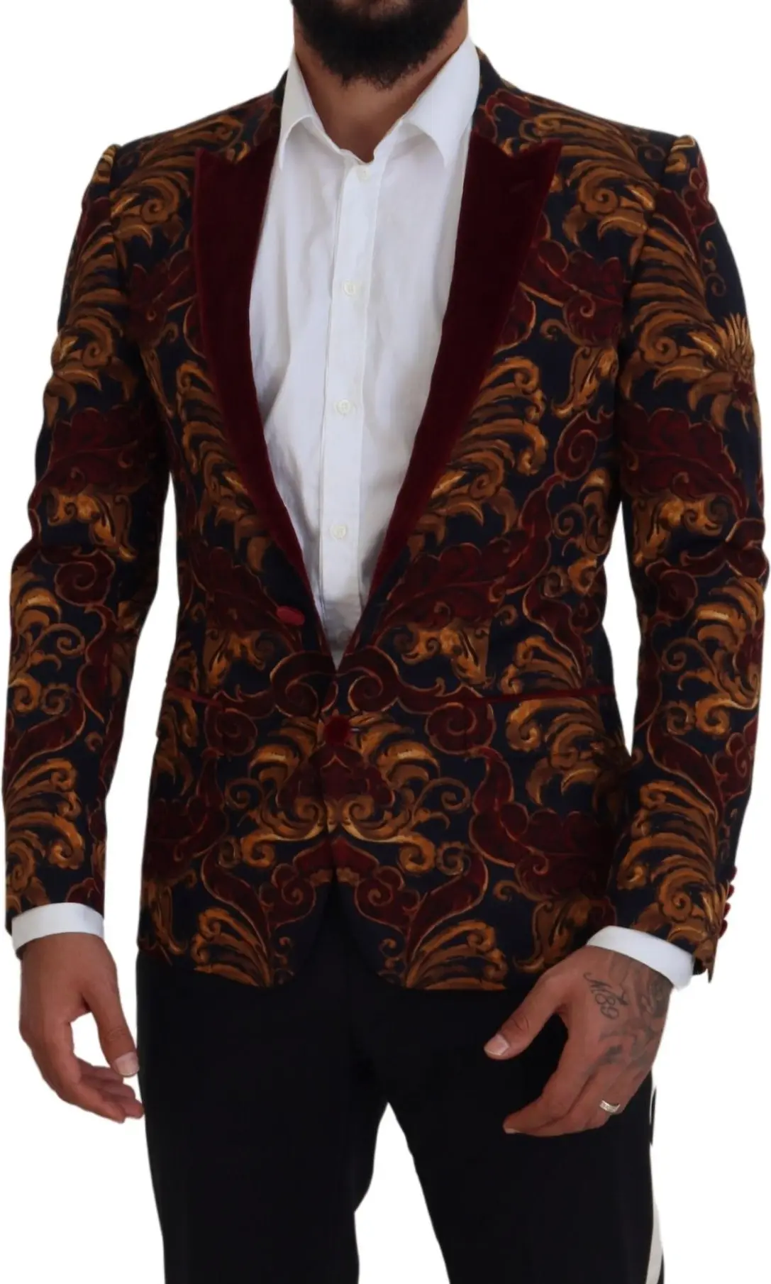 Multicolor Floral Single Breasted Martini Blazer Dolce & Gabbana