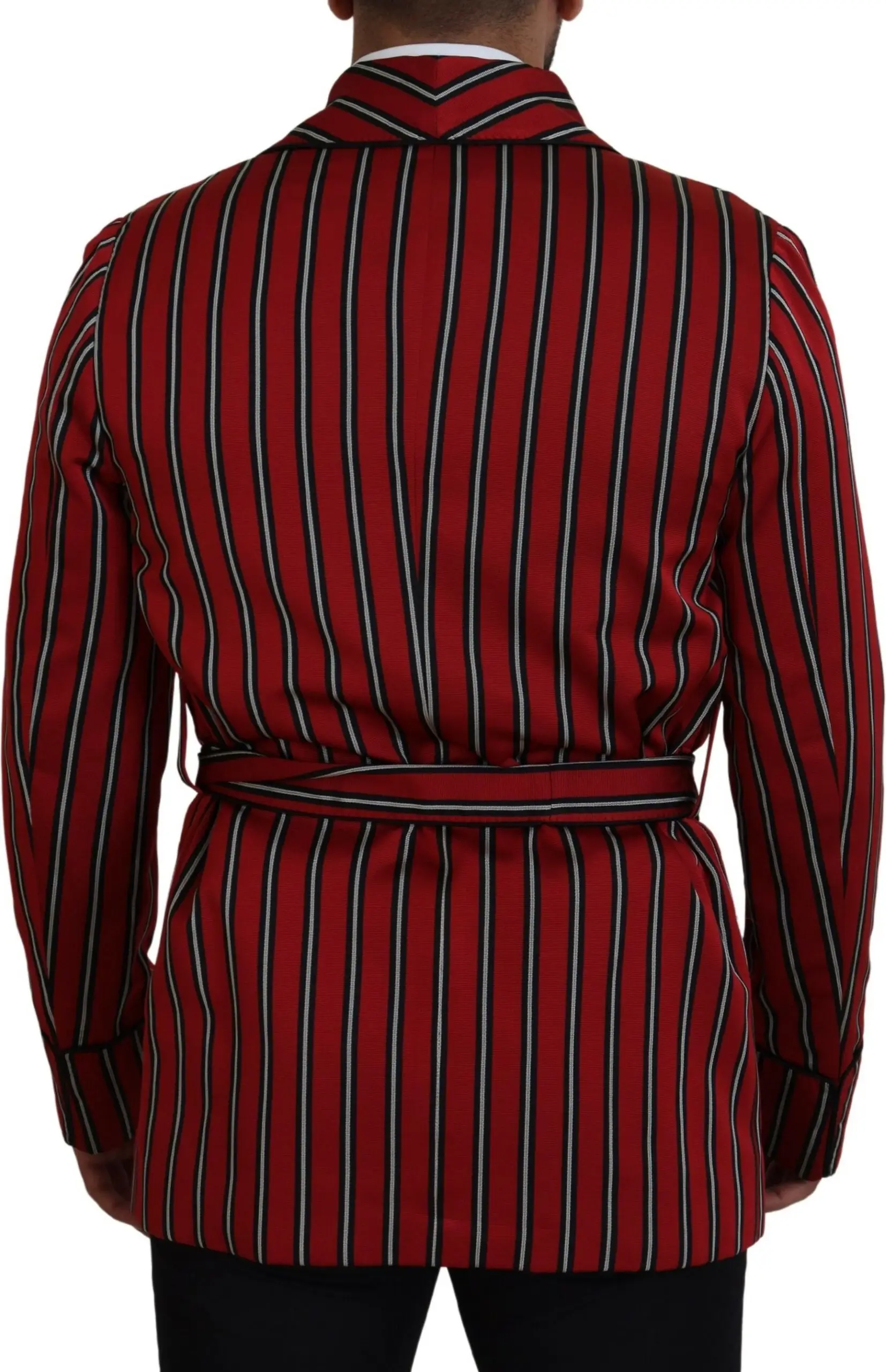 Dolce & Gabbana Qizil Chiziqli Martini Bosmali Xalat