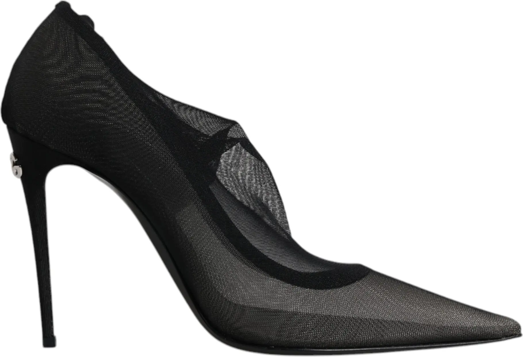 Dolce & Gabbana Black Viscose Mesh Sock Style Boots Shoes