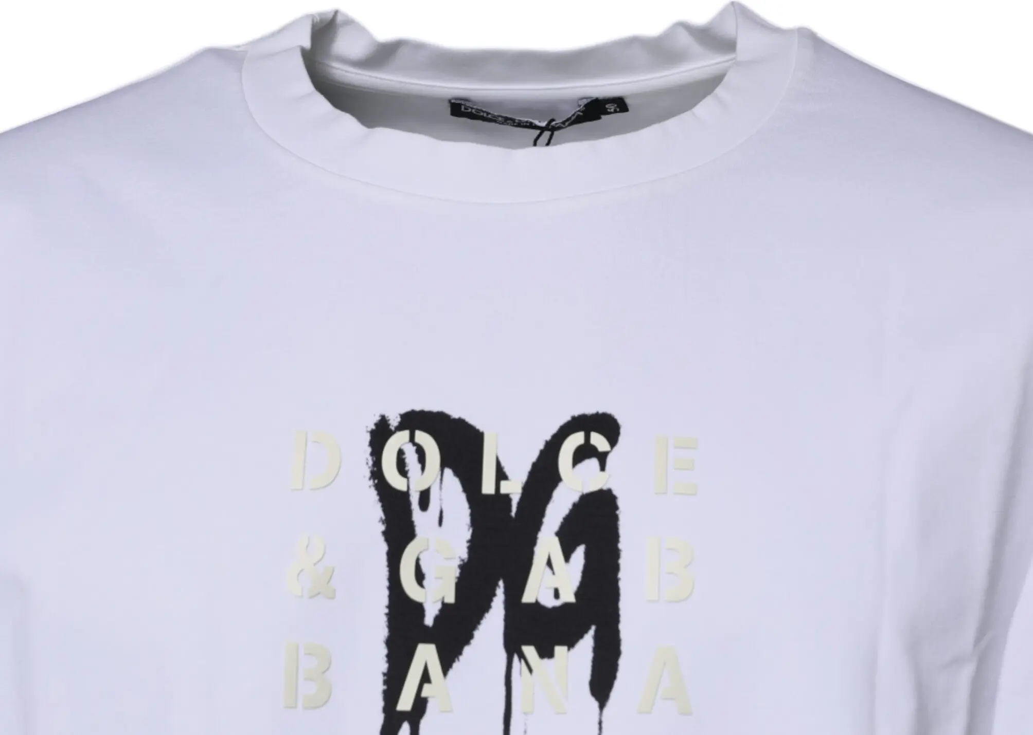 Футболка Dolce & Gabbana Белый Хлопок с круглым вырезом и логотипом DG