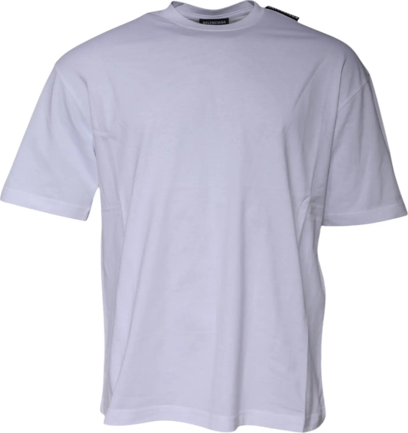 T-shirt Balenciaga White Logo Cotton Jersey Crew Neck Short Sleeves T-shirt