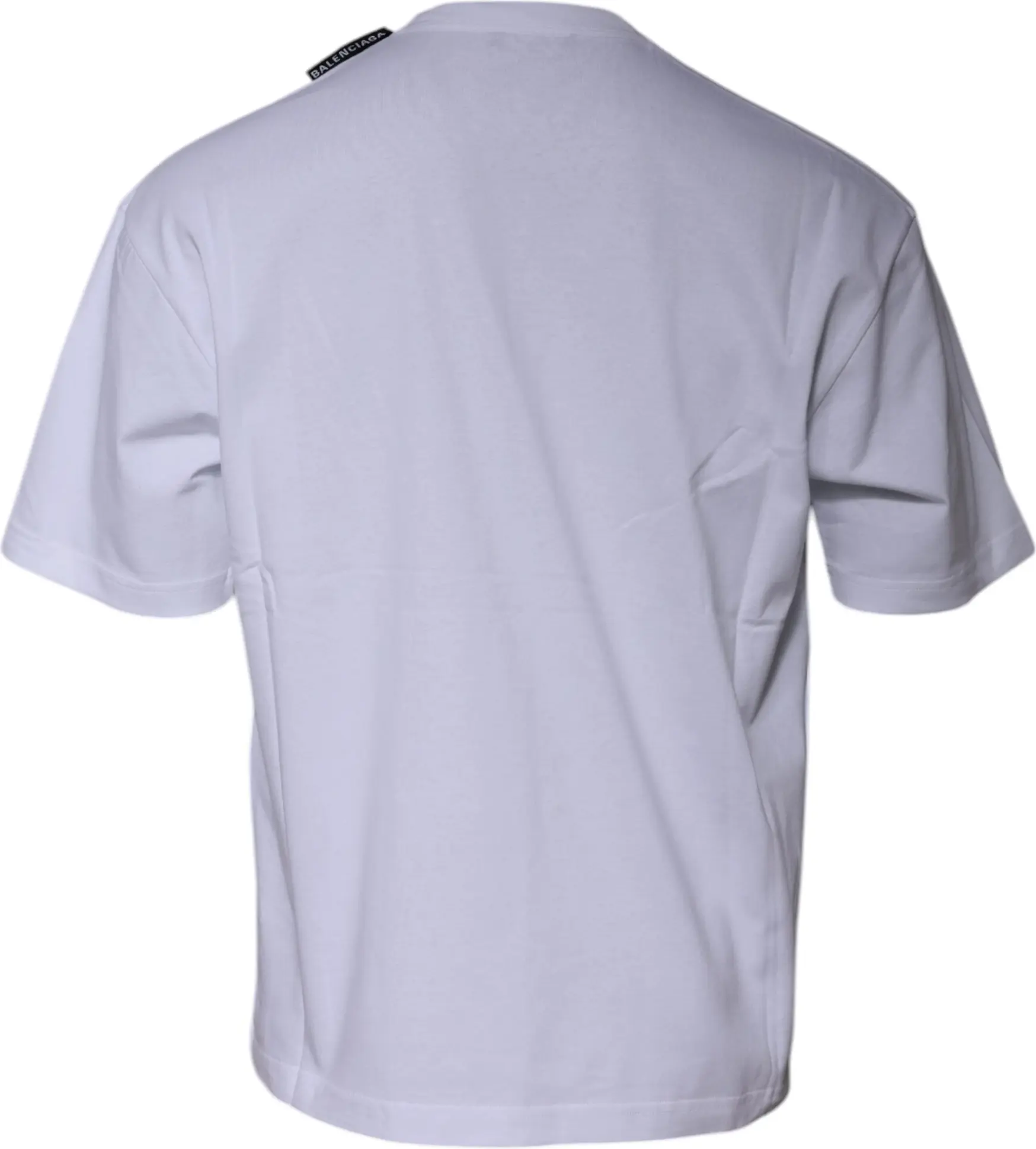 T-shirt Balenciaga White Logo Cotton Jersey Crew Neck Short Sleeves T-shirt
