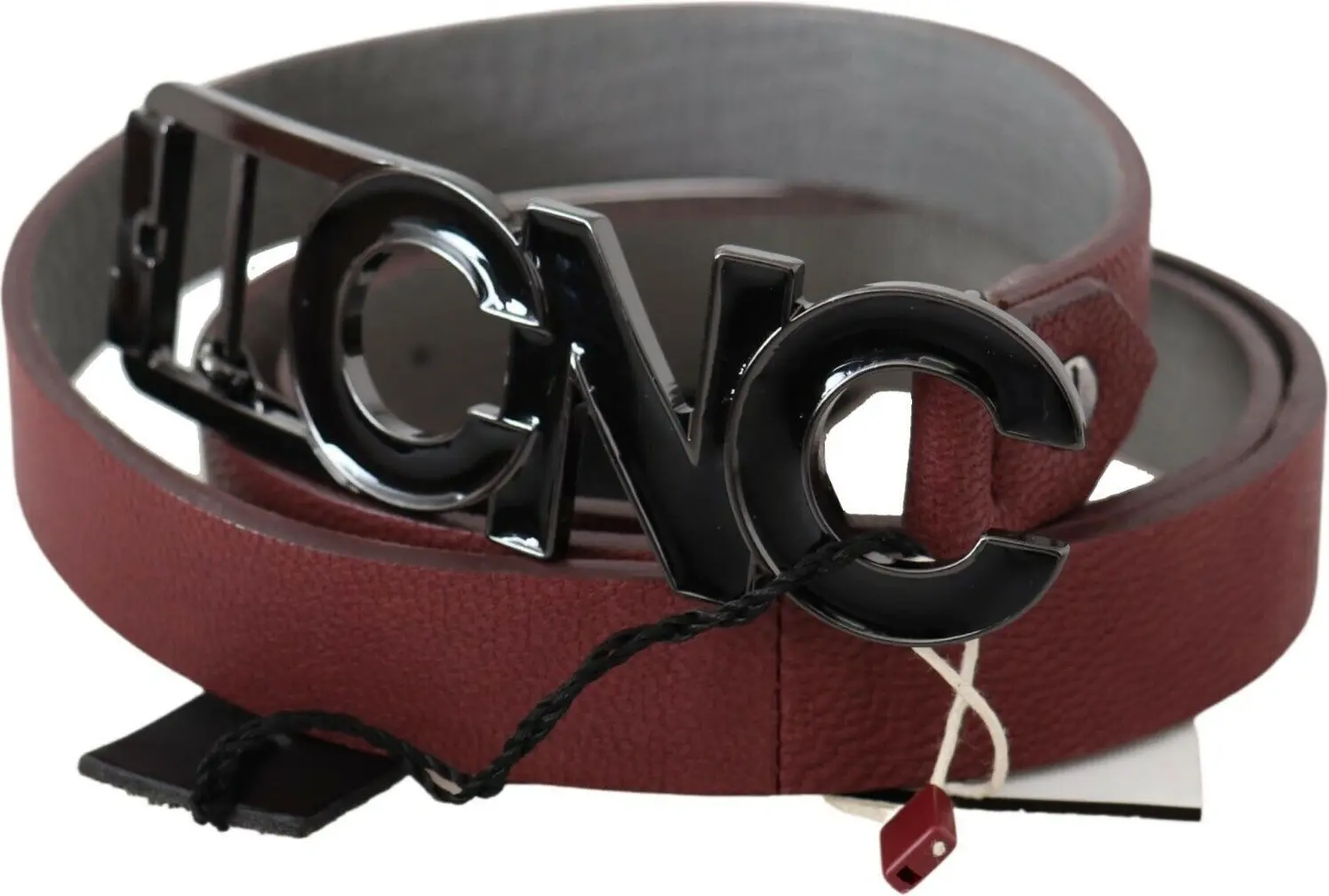 Belt Costume National Elegant Maroon Leather Fashion Belt