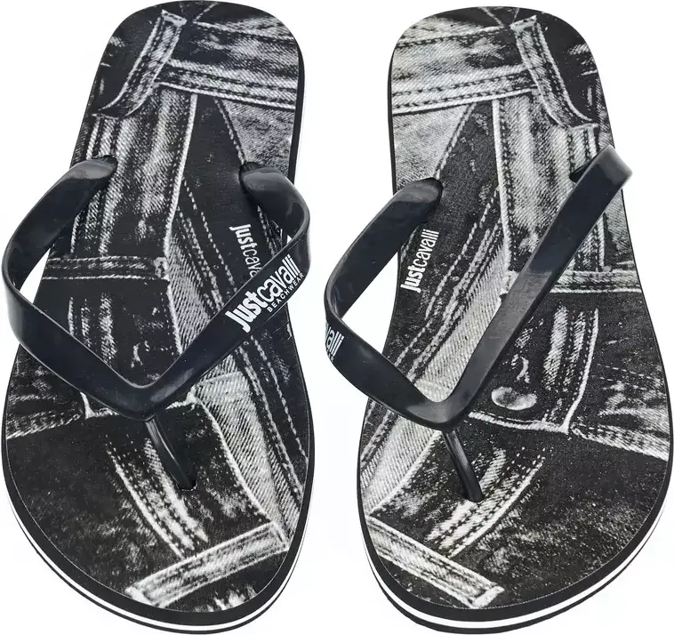 Just Cavalli Black EVA erkaklar uchun yozgi shippak