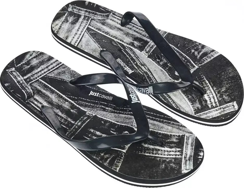 Just Cavalli Black EVA erkaklar uchun yozgi shippak
