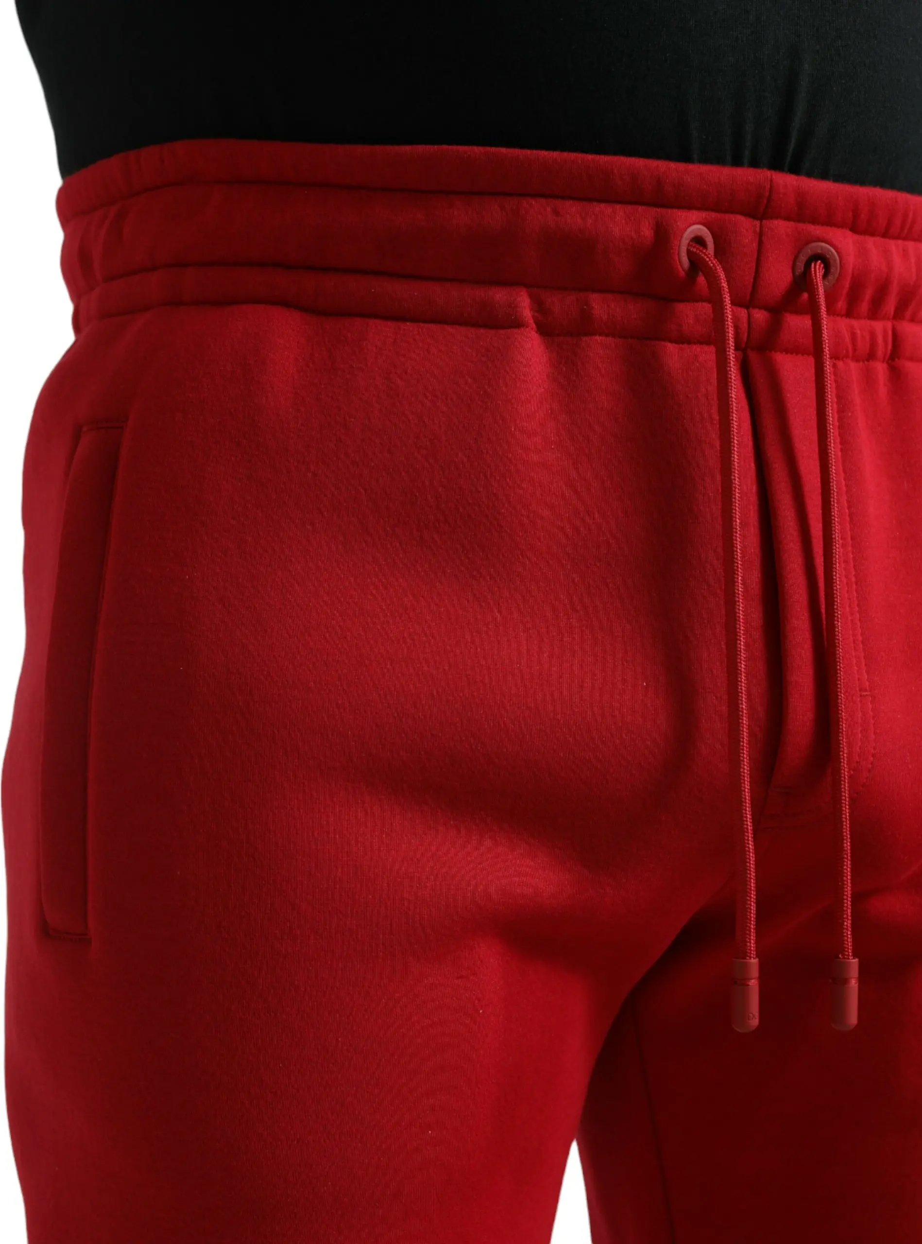 Red Cotton Blend Skinny Jogger Pants Dolce & Gabbana