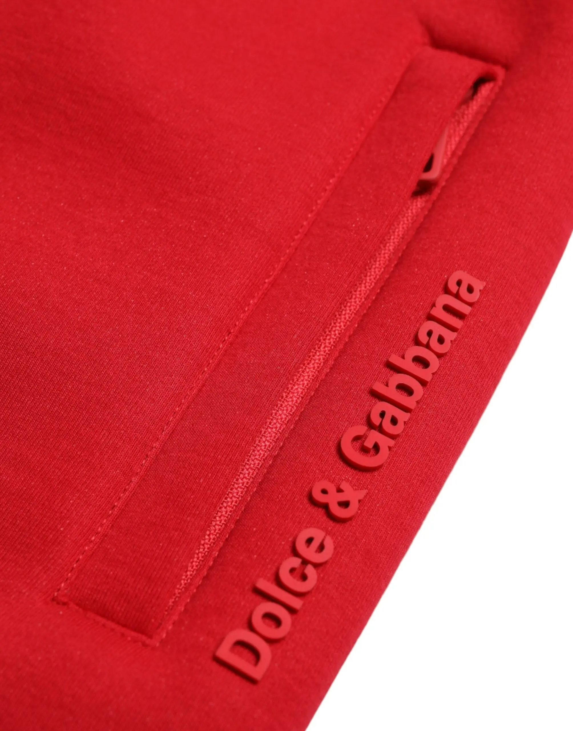 Red Cotton Blend Skinny Jogger Pants Dolce & Gabbana