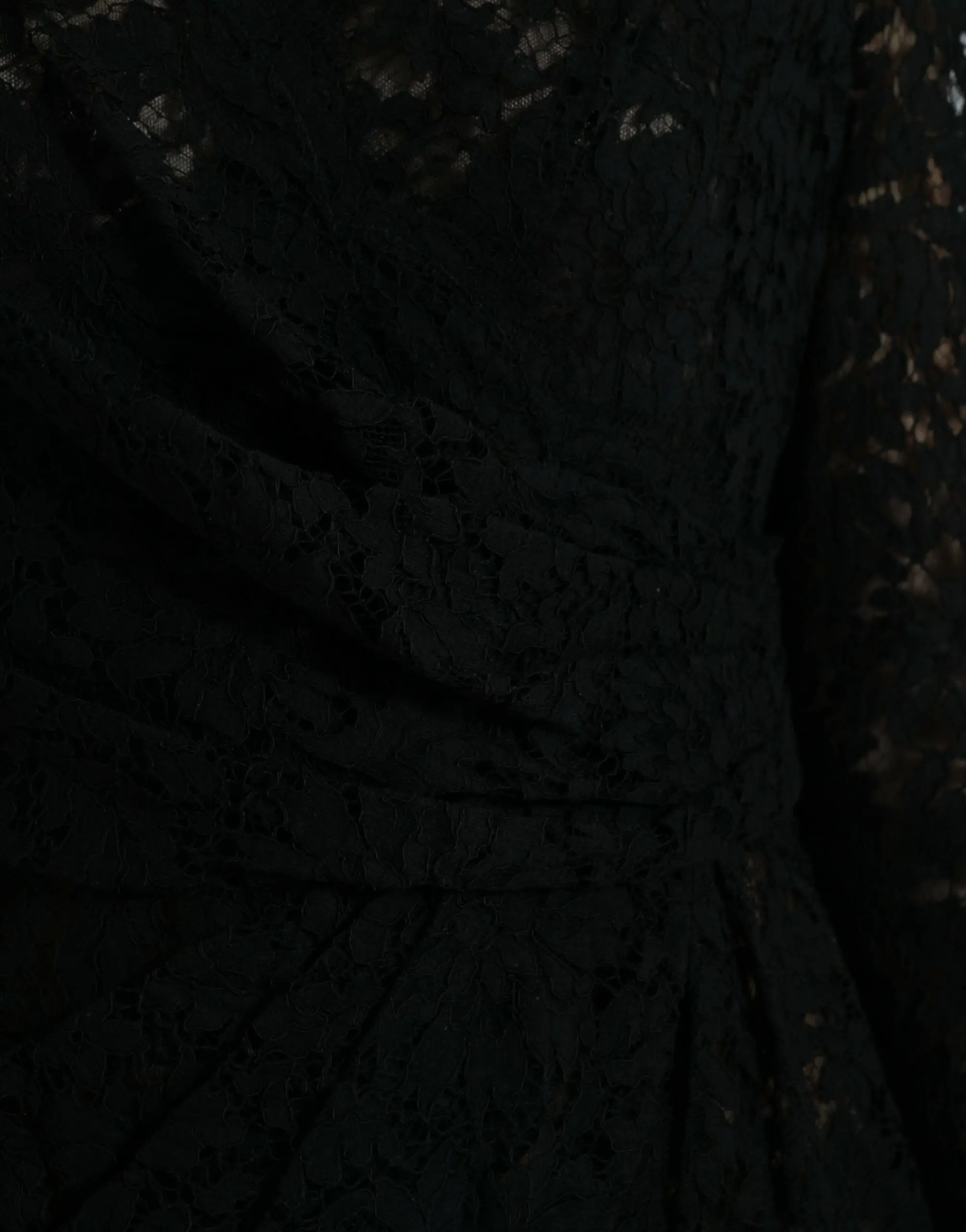 Black Bodycon Lace Cotton Sheath Mini Dress Dolce & Gabbana