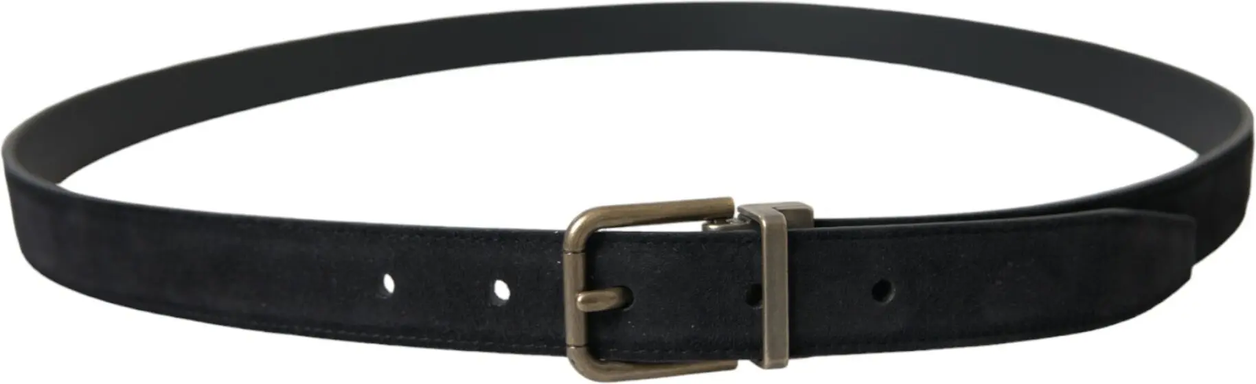 Dolce & Gabbana Belts Qora Zamsh Teri Oltin Tokali