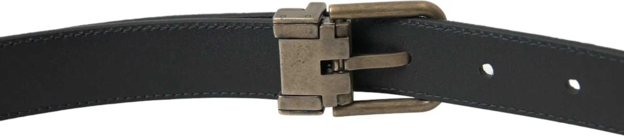 Dolce & Gabbana Belts Qora Zamsh Teri Oltin Tokali