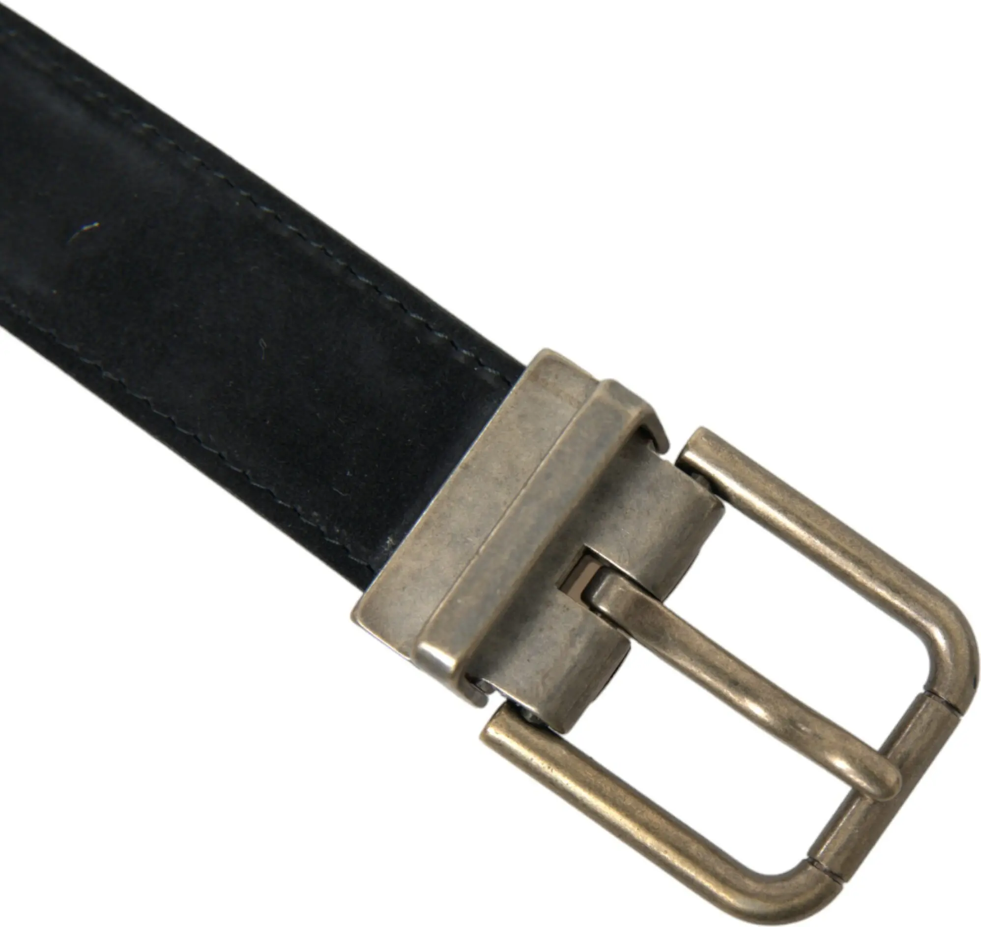 Dolce & Gabbana Belts Qora Zamsh Teri Oltin Tokali