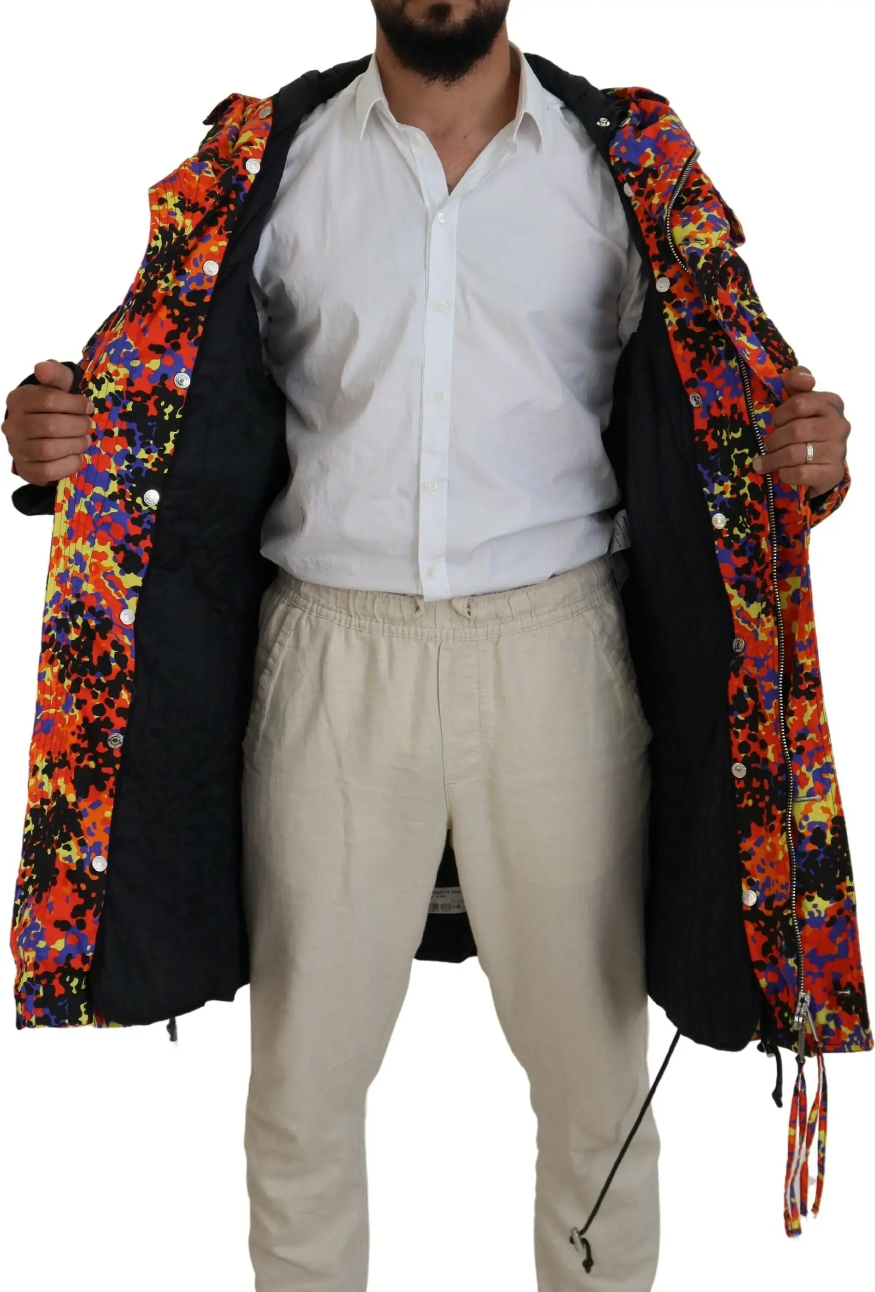 Long Hooded Cargo Pocket Coat Jacket Dsquared2