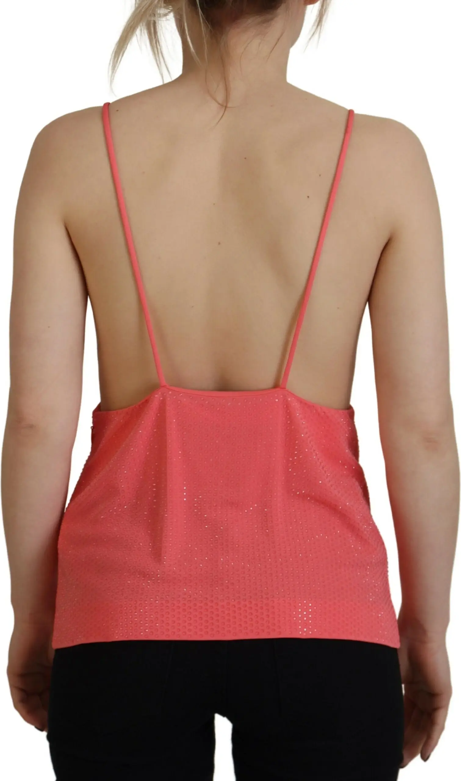 Pink Sleeveless Spaghetti Strap Cami V-neck Top Dsquared2