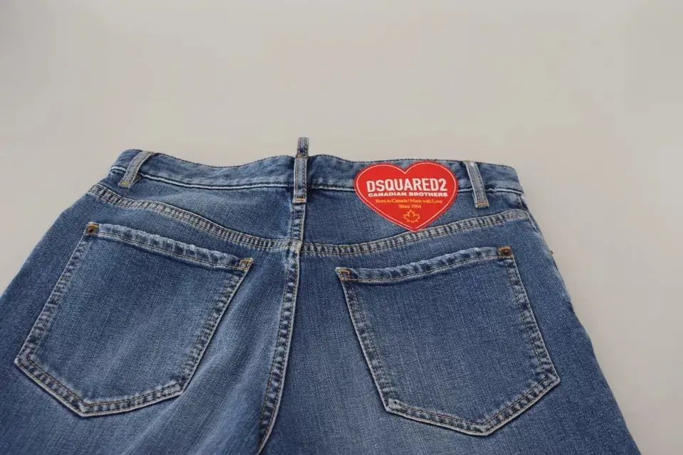 Dsquared2 ko'k jingasi shim, to'g'ri kesimli, yuqori belli