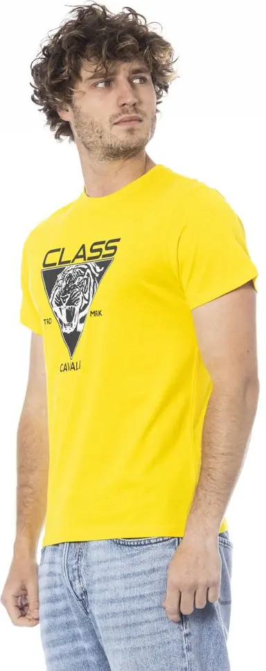 Cavalli Class Желтая хлопковая футболка