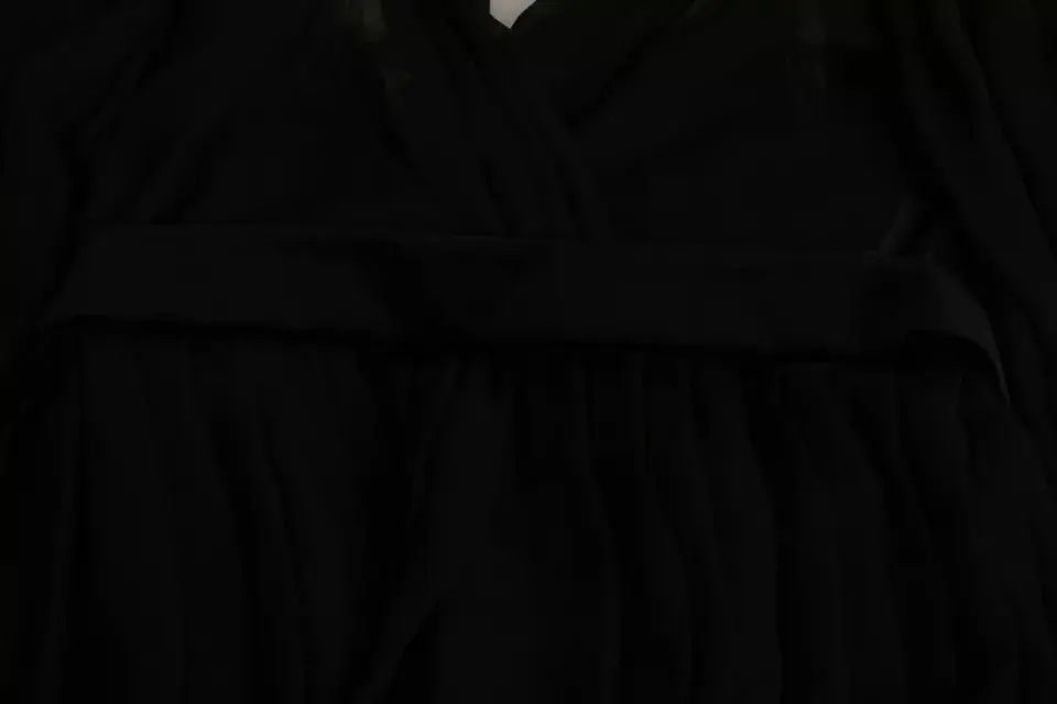 Black Mesh Pleated Mini Silk Blend Dress by Dolce & Gabbana