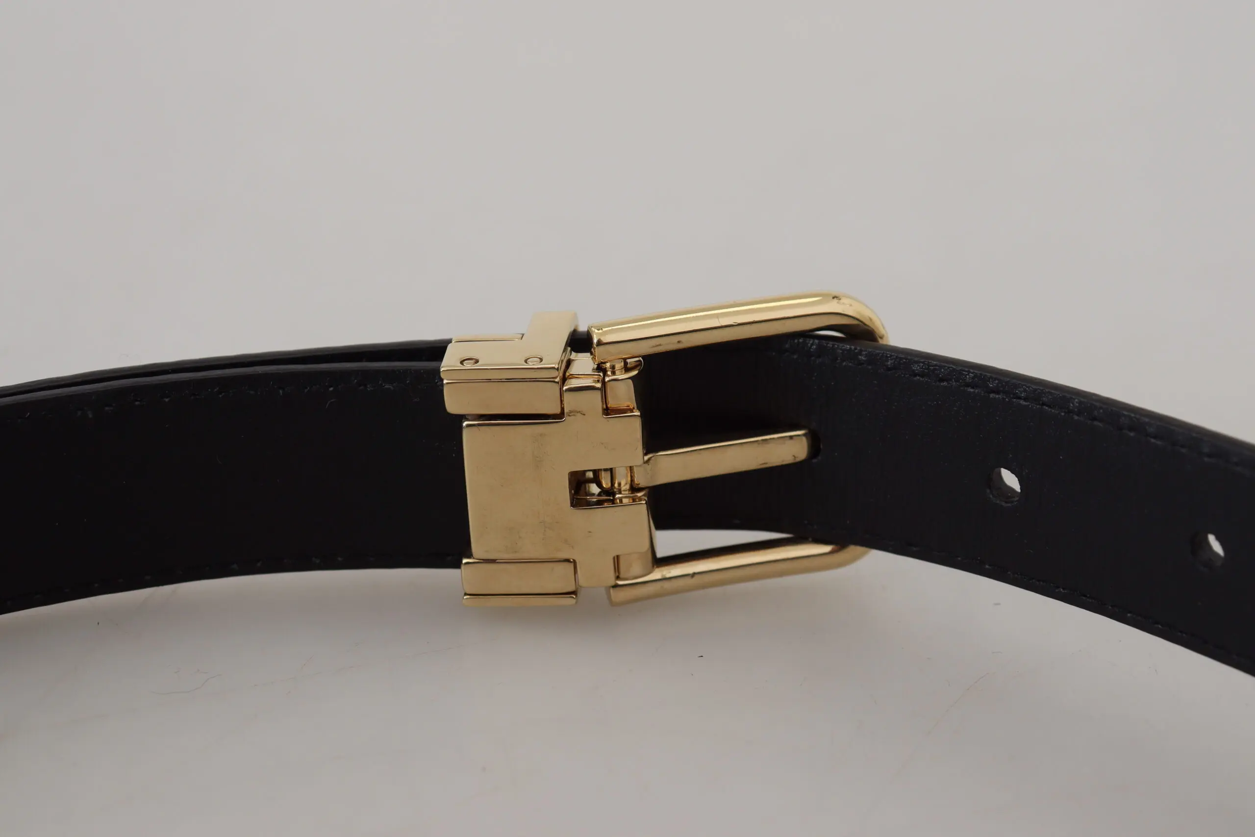 Belt Dolce & Gabbana Black Exotic Leather Gold Metal Buckle Belt