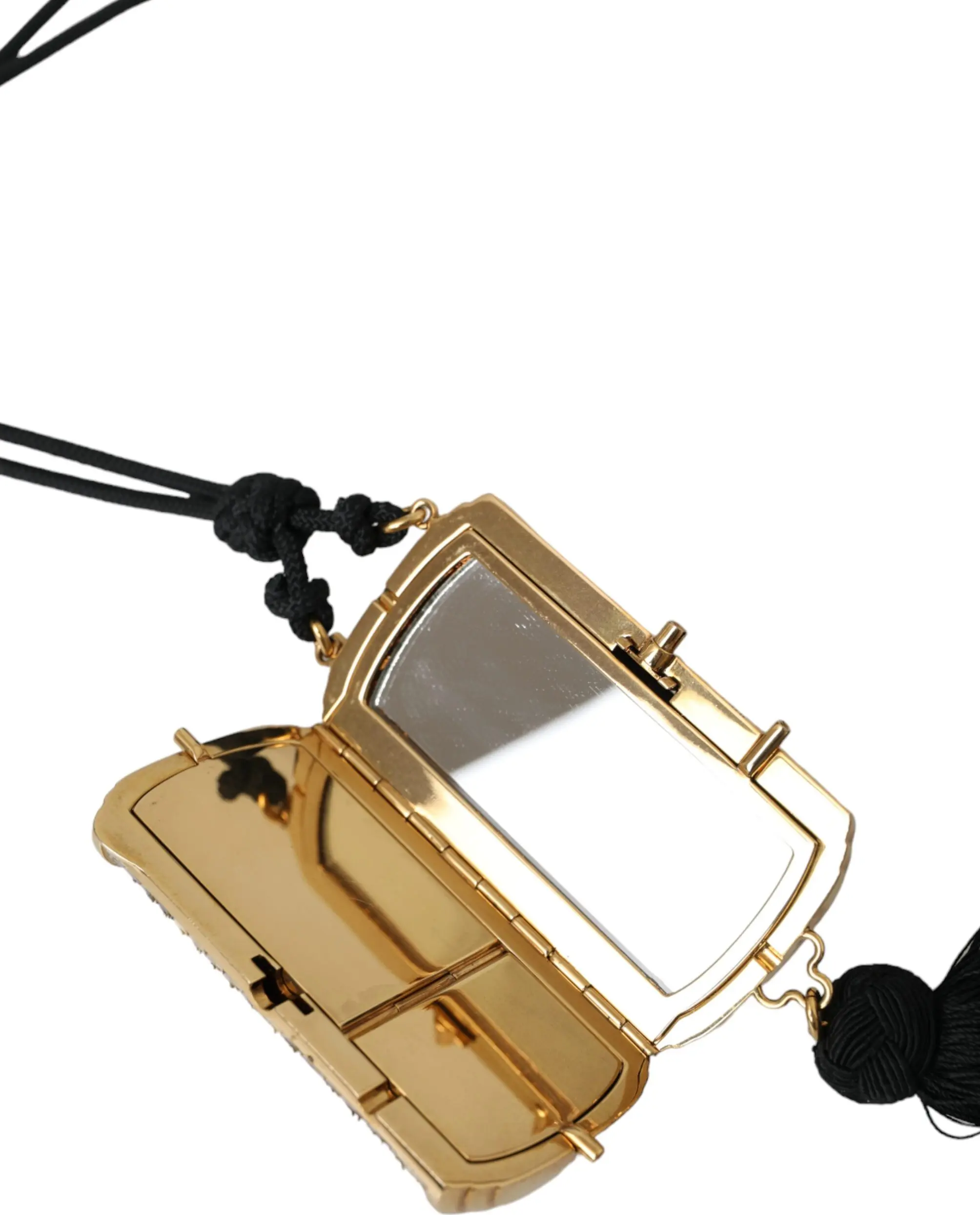 Bag Dolce & Gabbana Beige Exotic Leather Mini Mirror Tassel Make Up Holder Bag