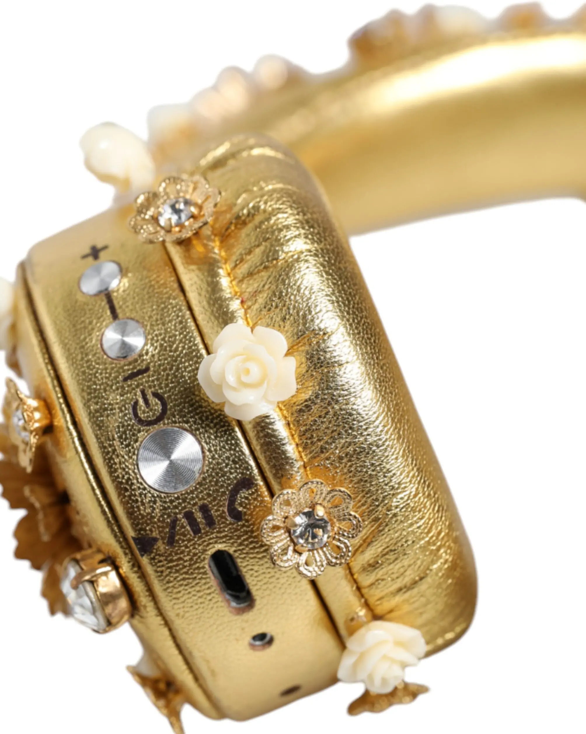 Наушники Dolce & Gabbana Золотая Кожа Цветочный Кристалл Ангел