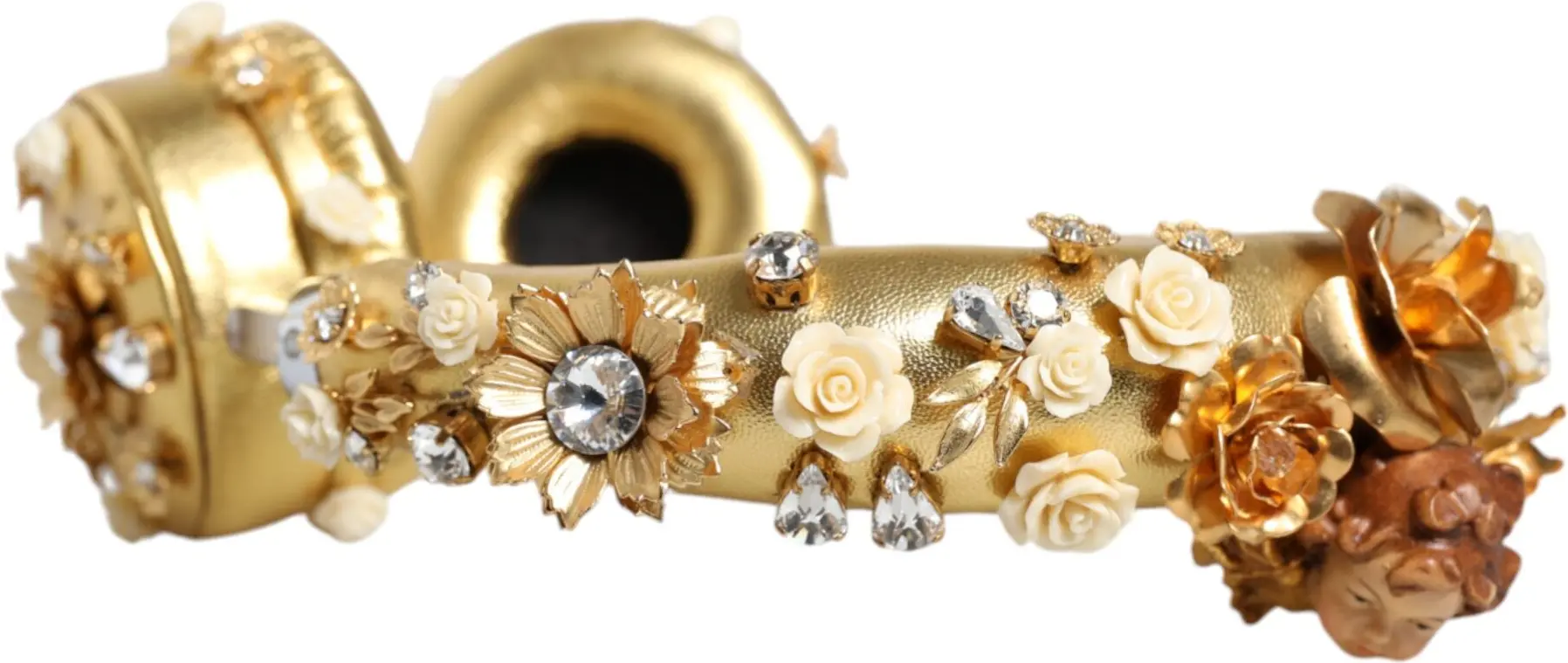 Наушники Dolce & Gabbana Золотая Кожа Цветочный Кристалл Ангел