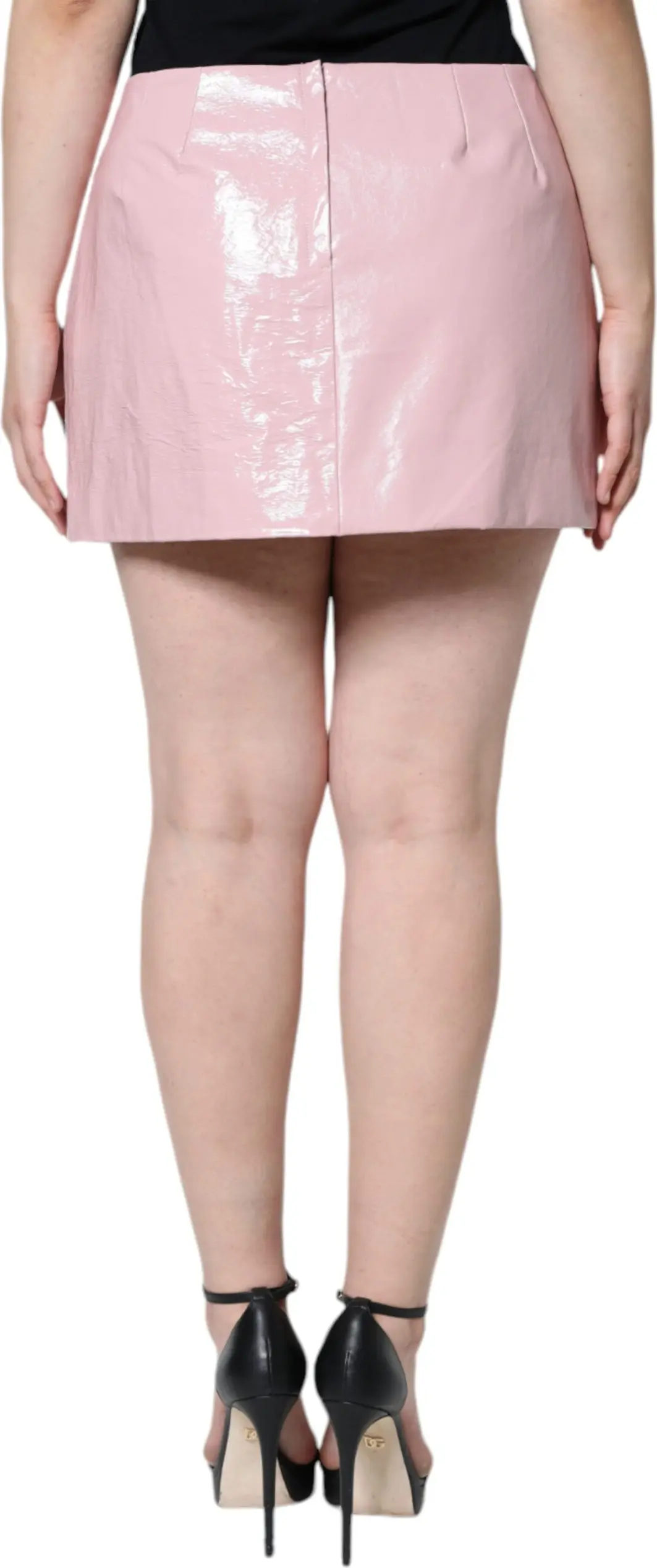 Мини-юбка Dolce & Gabbana Glossy Pink Cotton High Waist