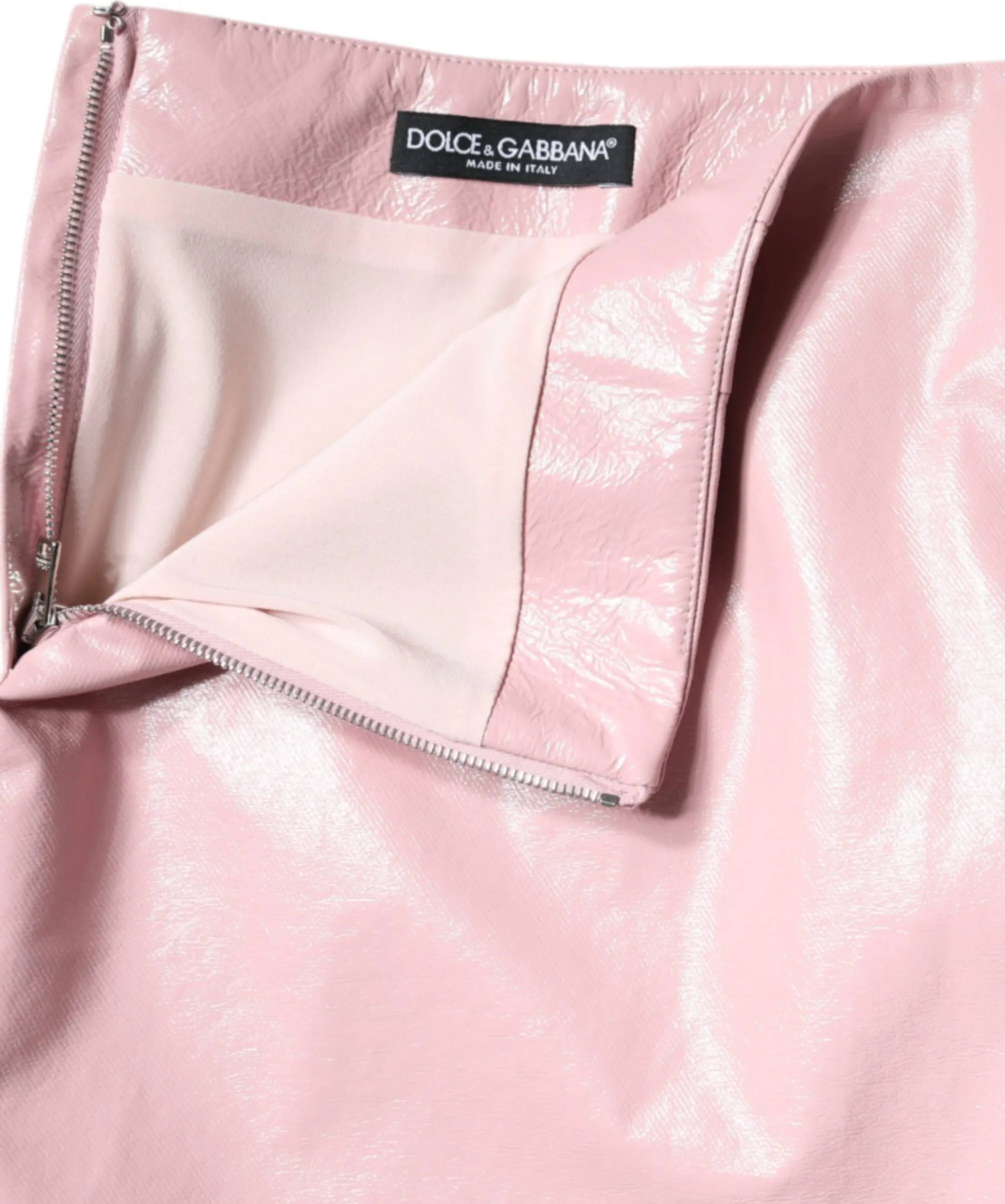 Мини-юбка Dolce & Gabbana Glossy Pink Cotton High Waist