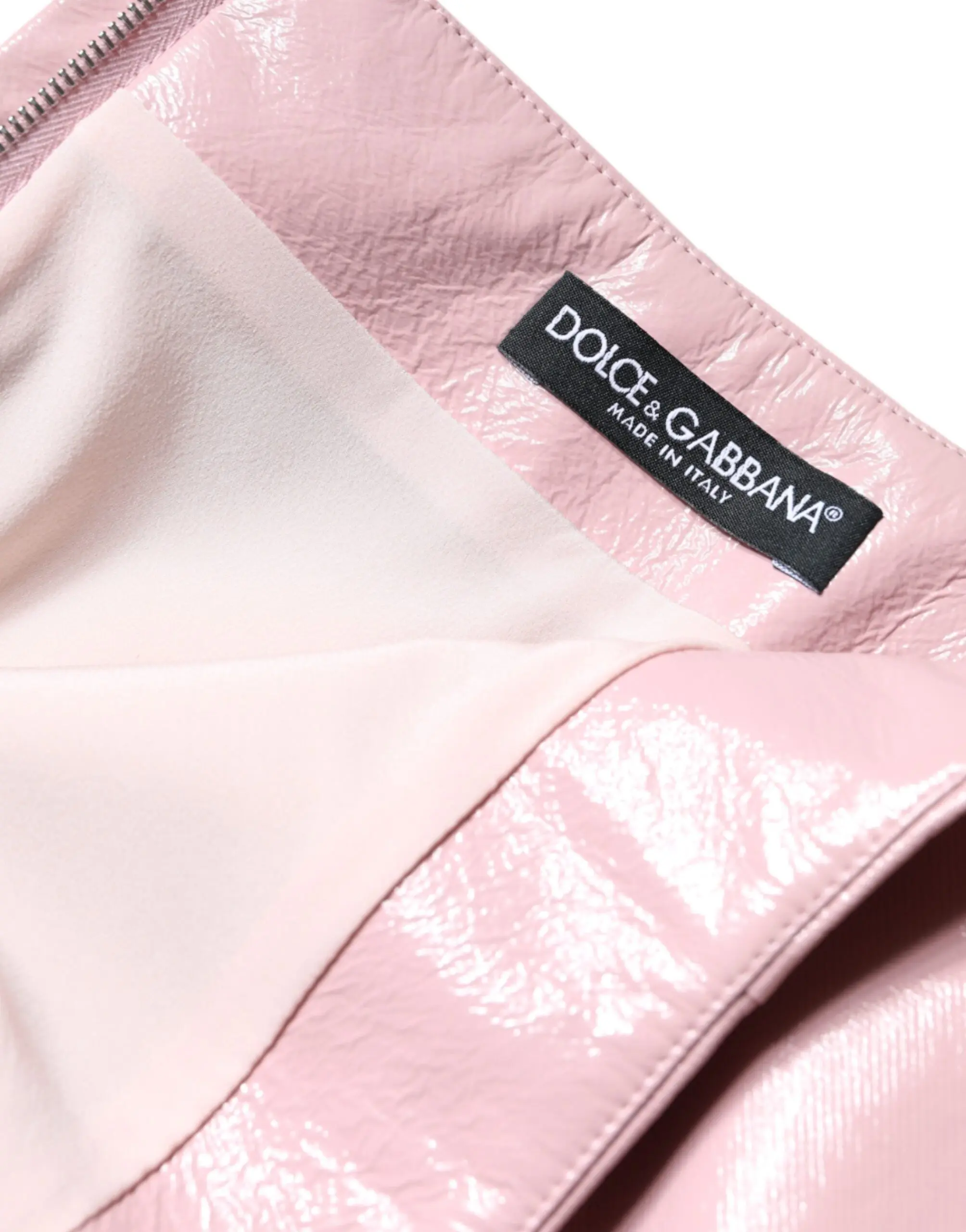 Мини-юбка Dolce & Gabbana Glossy Pink Cotton High Waist