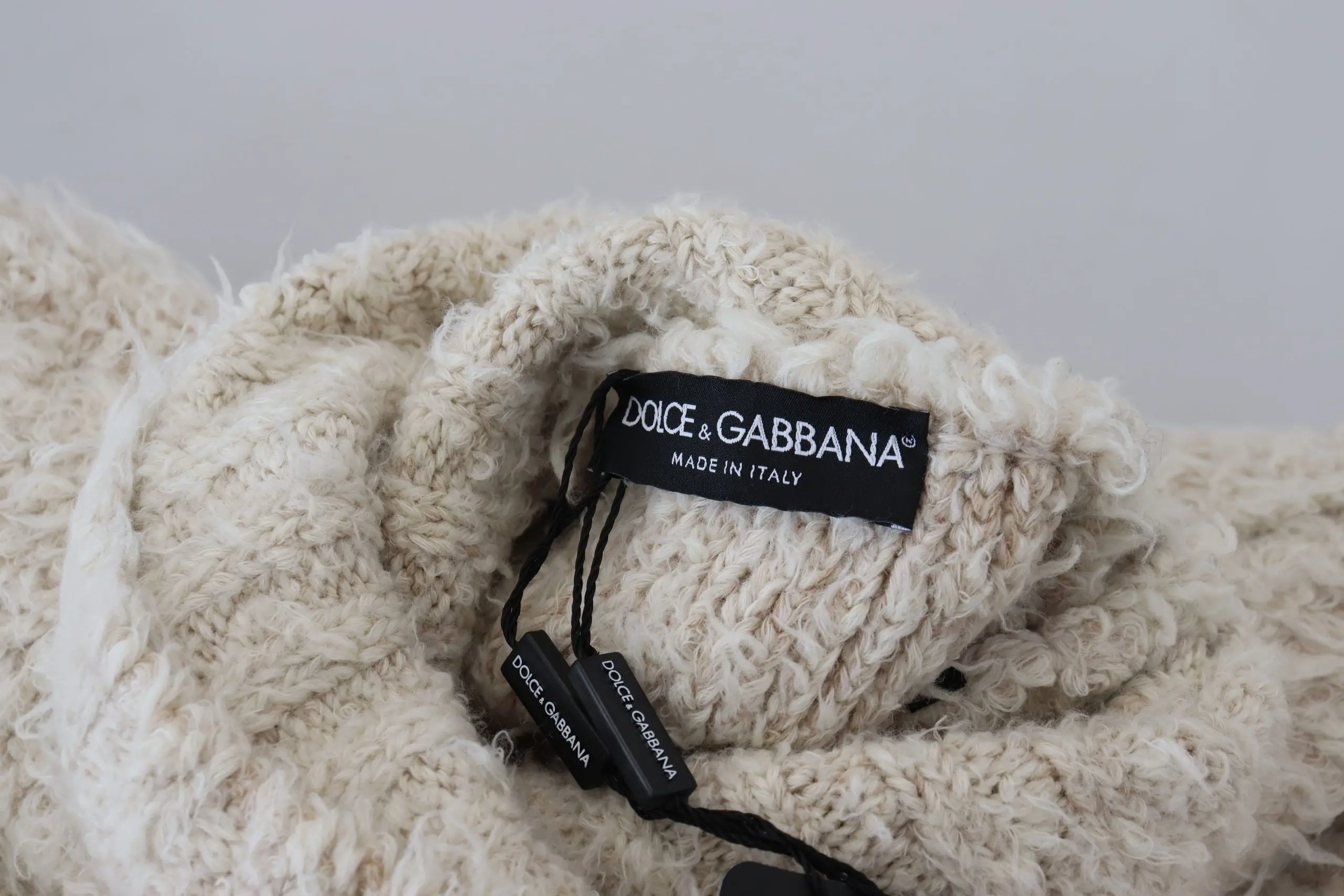 Cream Wool Knit Turtleneck Pullover Sweater Dolce & Gabbana