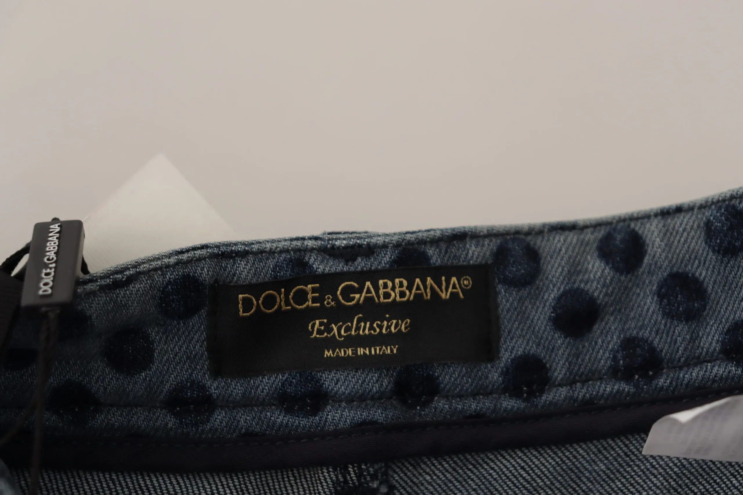 Джинсы с высокой талией с синим цветочным принтом Dolce & Gabbana