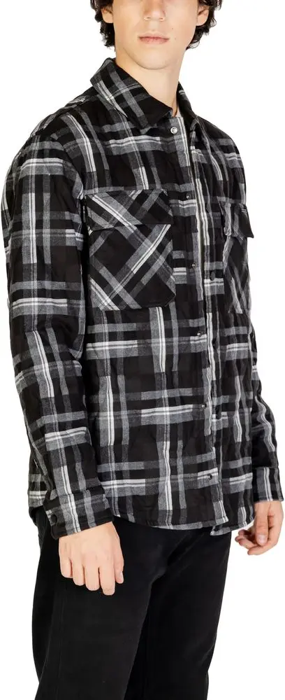Black Polyester Coat by Gianni Lupo