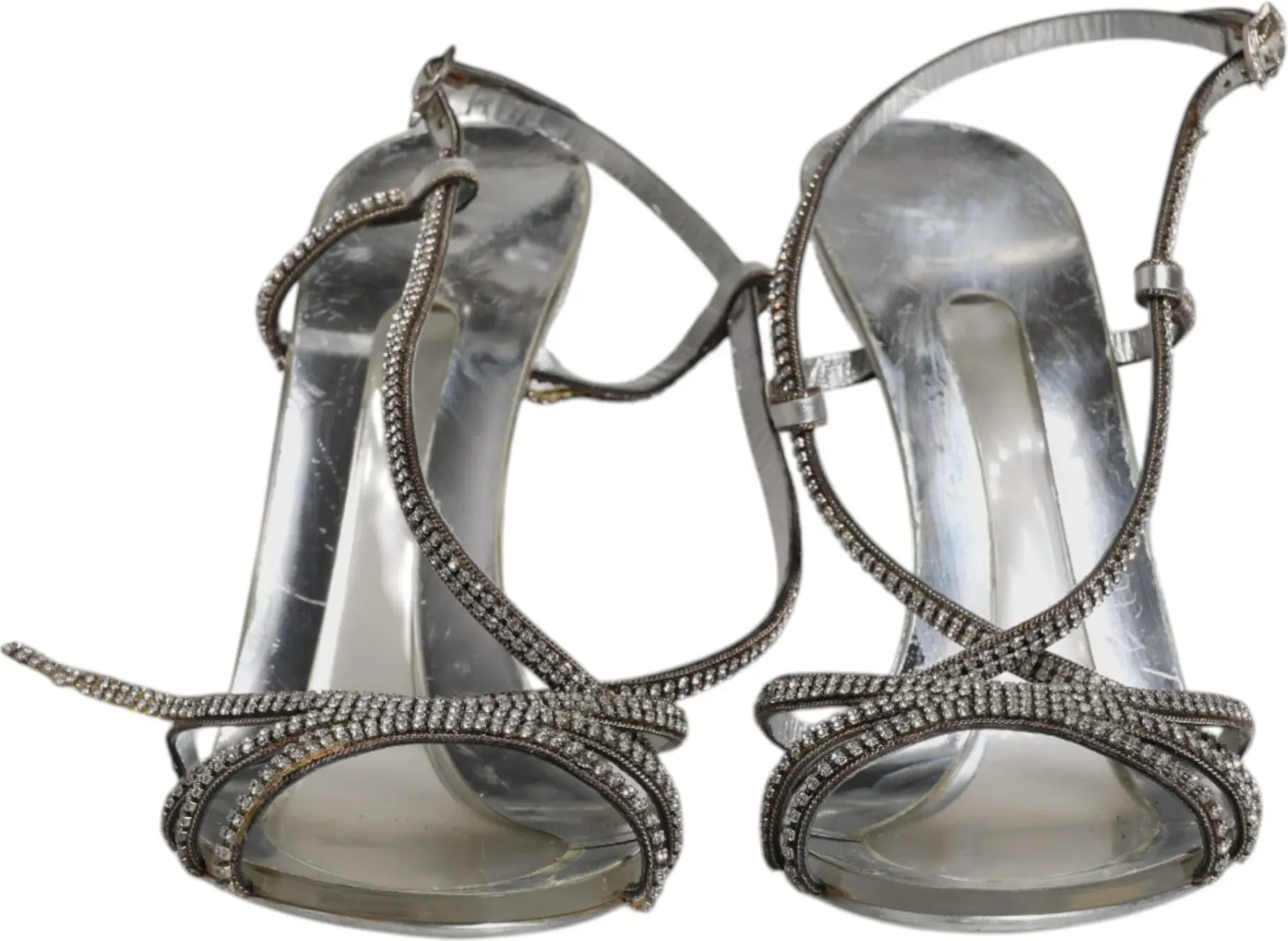 Shoes Dolce & Gabbana Silver Crystal Slingback KEIRA Sandals