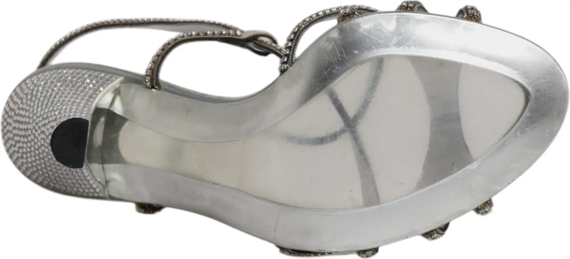Shoes Dolce & Gabbana Silver Crystal Slingback KEIRA Sandals