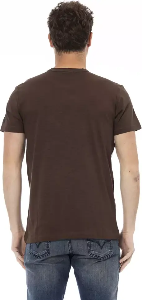 Brown Cotton Men T-Shirt
