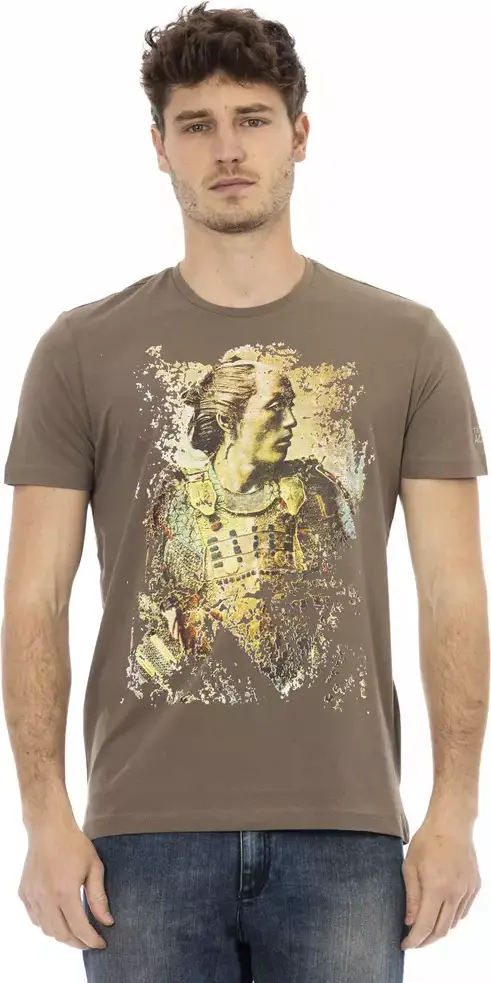 Brown Cotton Men T-Shirt