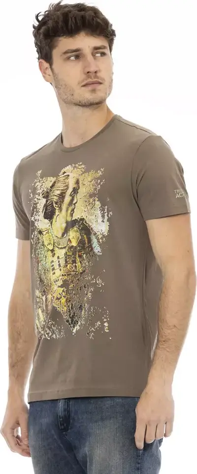 Brown Cotton Men T-Shirt