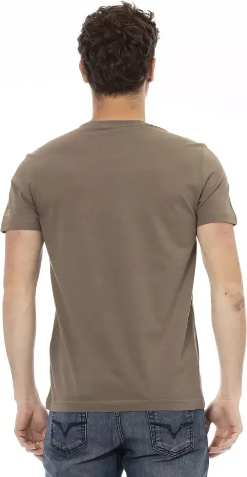 Brown Cotton Men T-Shirt