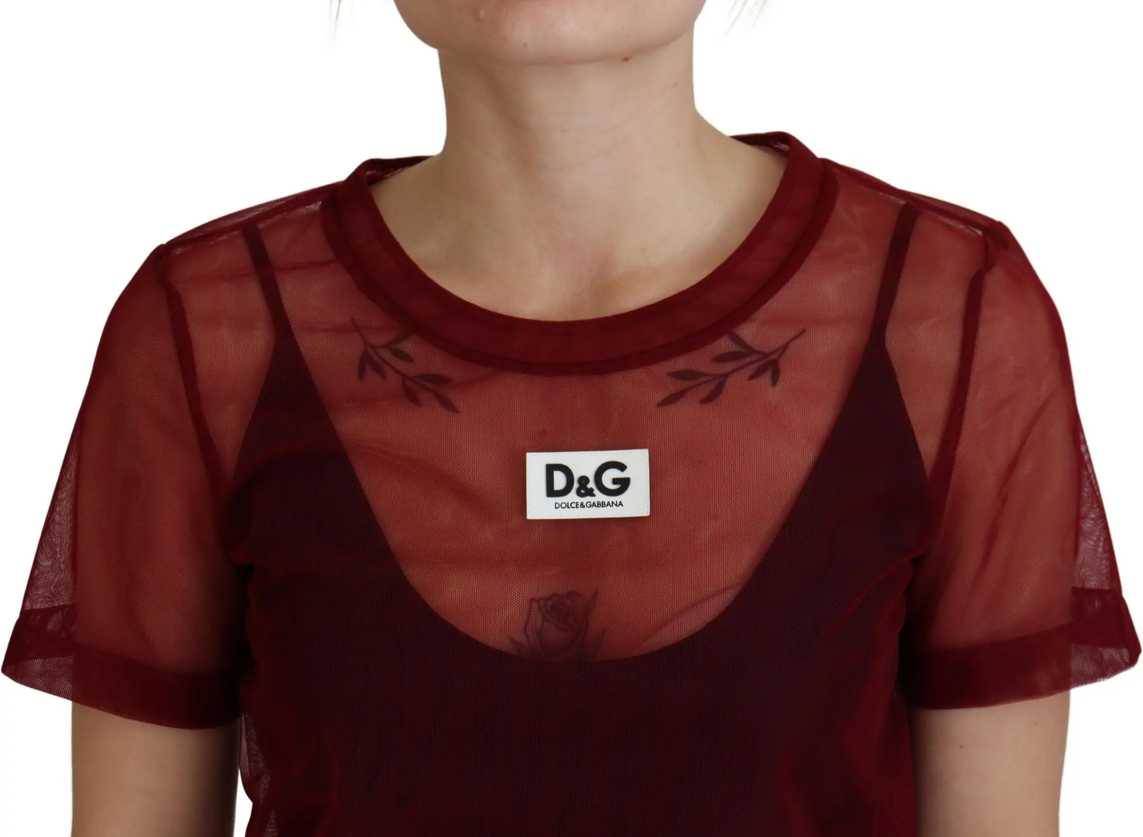 Платье-трапеция из нейлона цвета бордо от Dolce & Gabbana