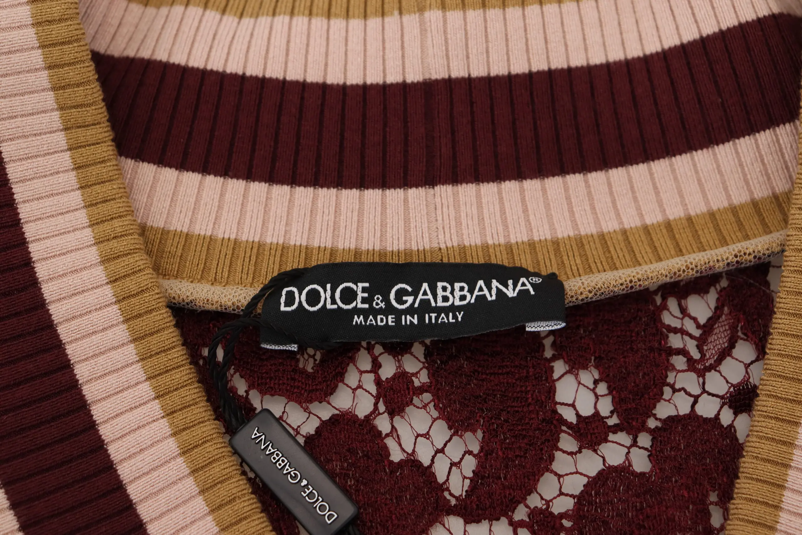 Dolce & Gabbana ko'p rangli dantelli V-bo'yinli sviter