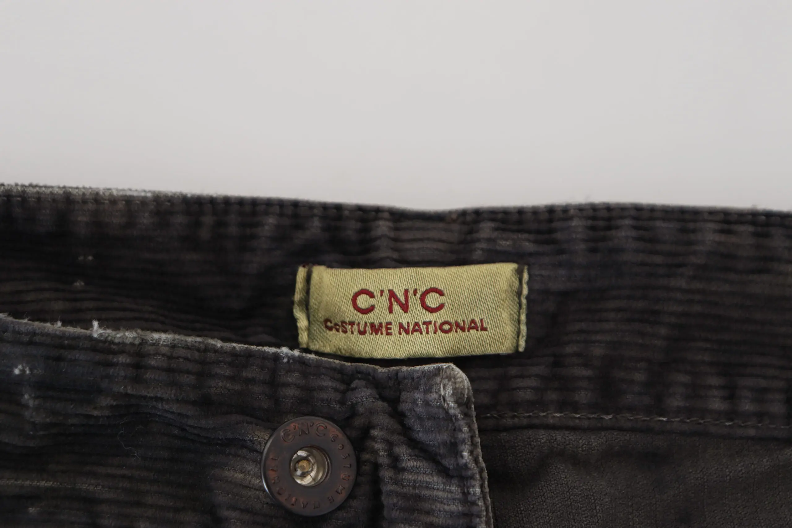 Jeans Costume National Gray Cotton Corduroy Men Casual