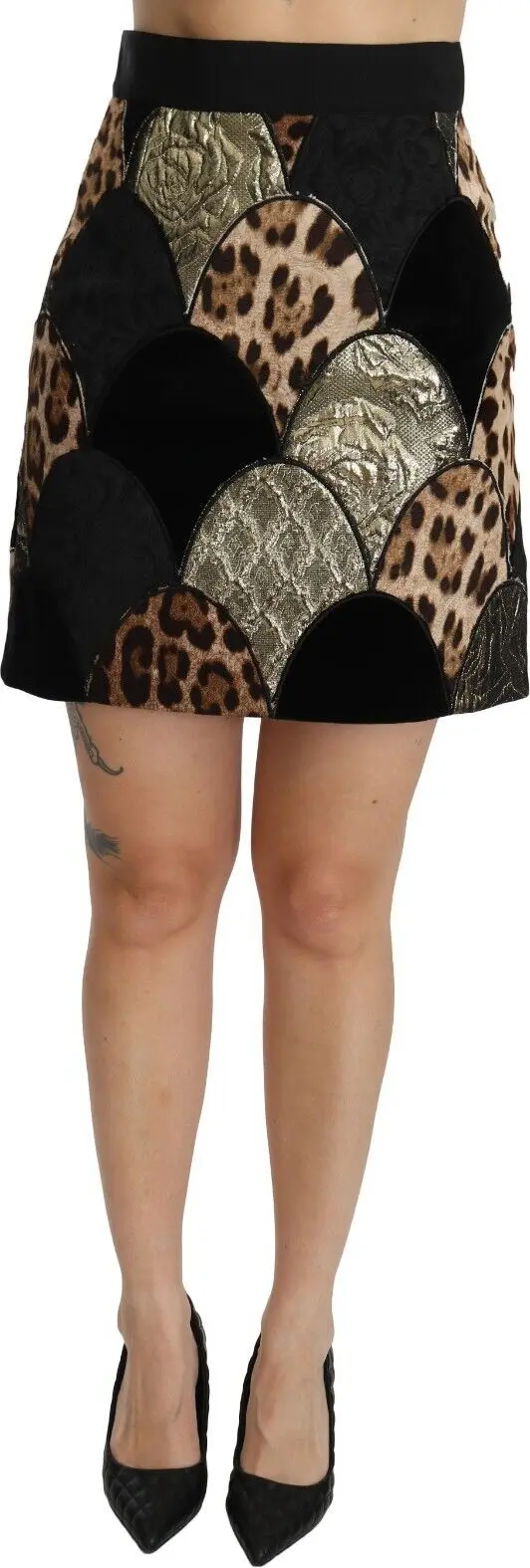 Multicolor Leopard Print High Waist Mini Skirt Dolce & Gabbana