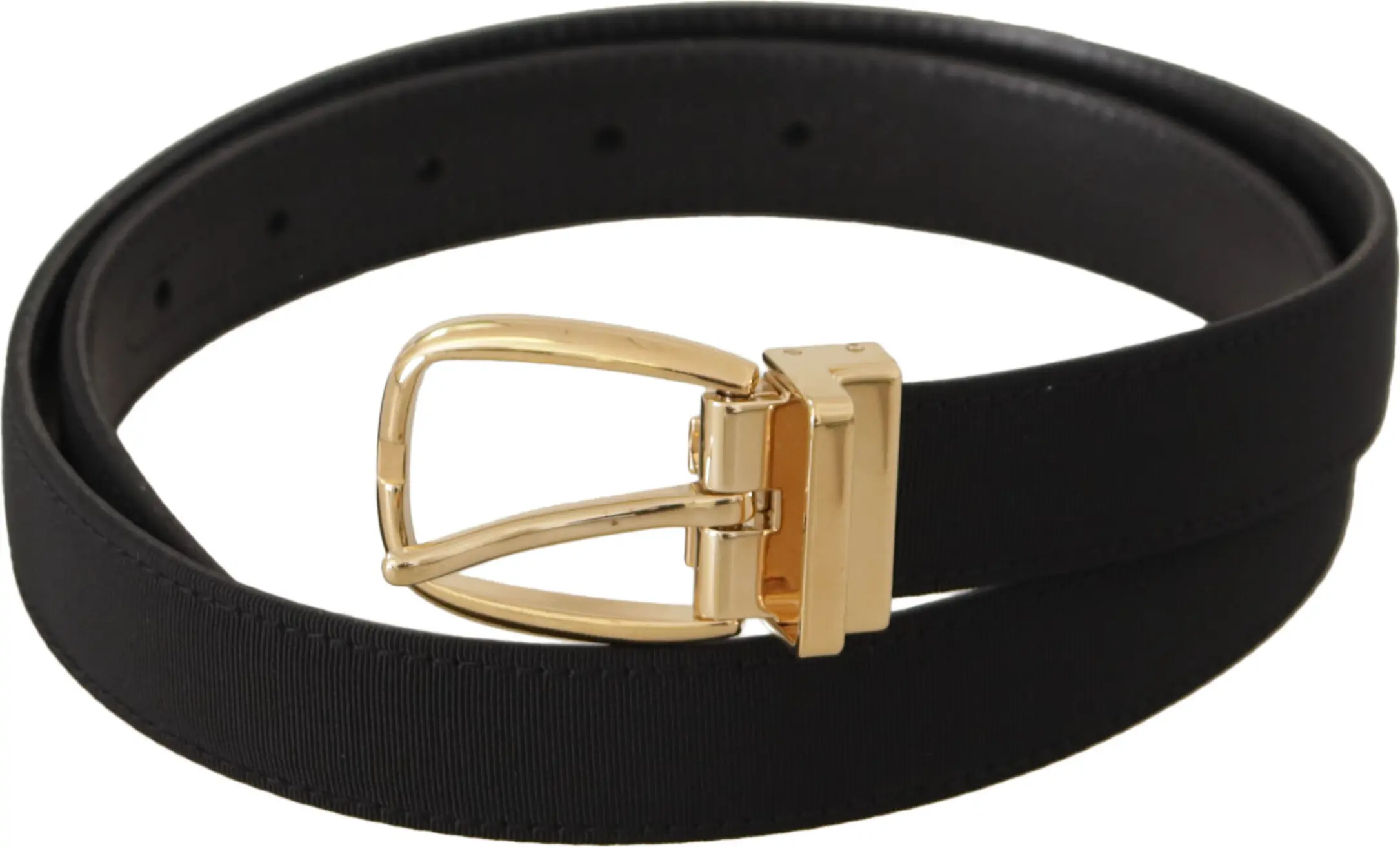 Kamarda Dolce & Gabbana Qora Kanvas Charm Ushlab Turish Oltin Metall Tokasi