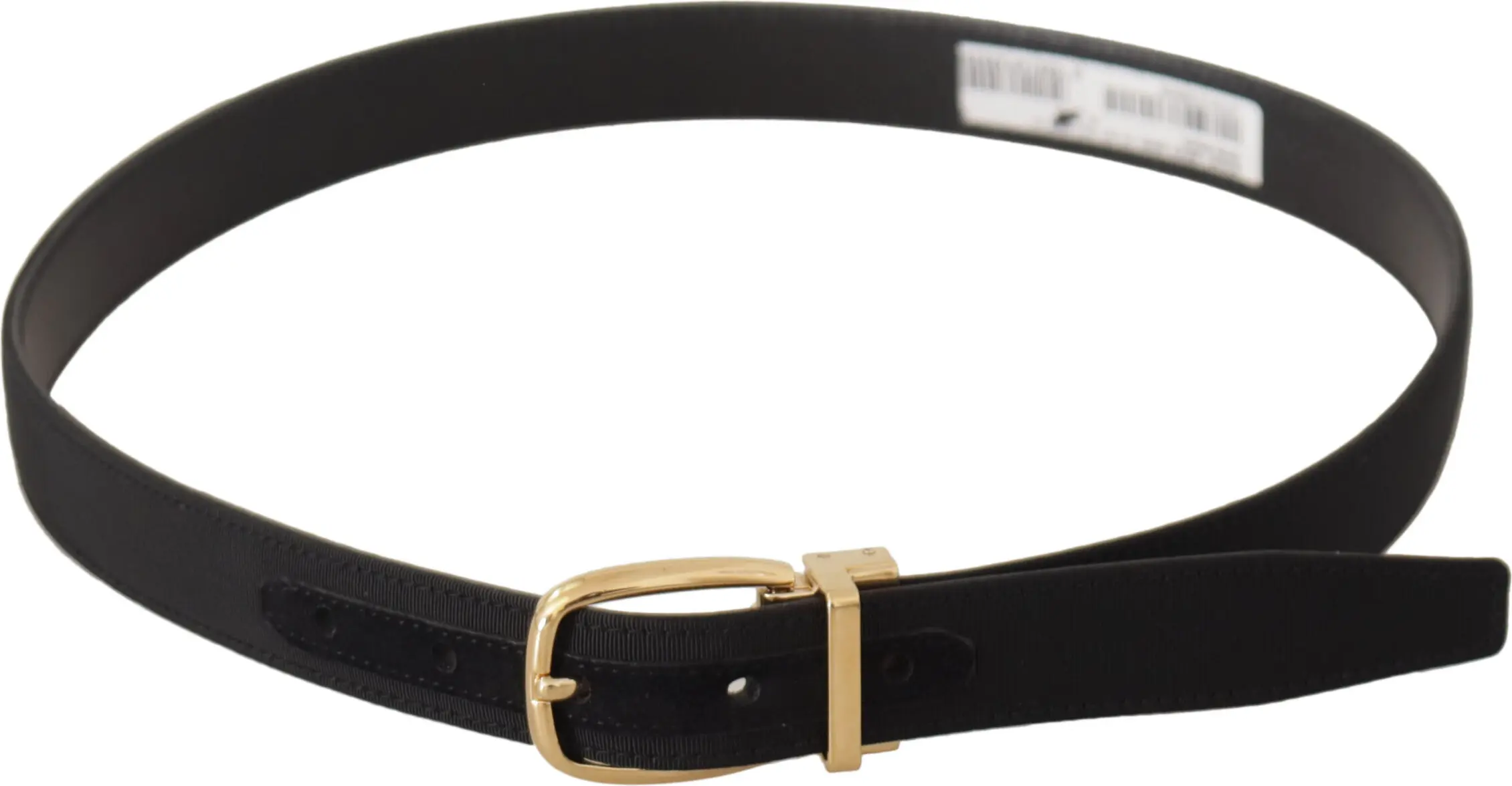 Kamarda Dolce & Gabbana Qora Kanvas Charm Ushlab Turish Oltin Metall Tokasi