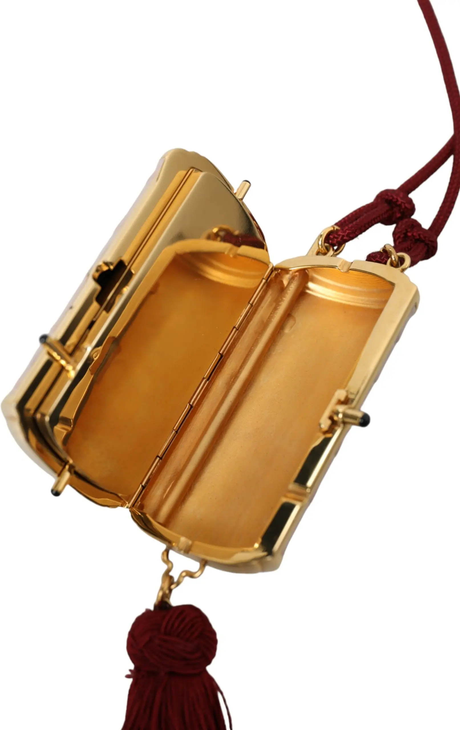 Bag Dolce & Gabbana Pink Exotic Leather Mini Mirror Tassel Makeup Bag
